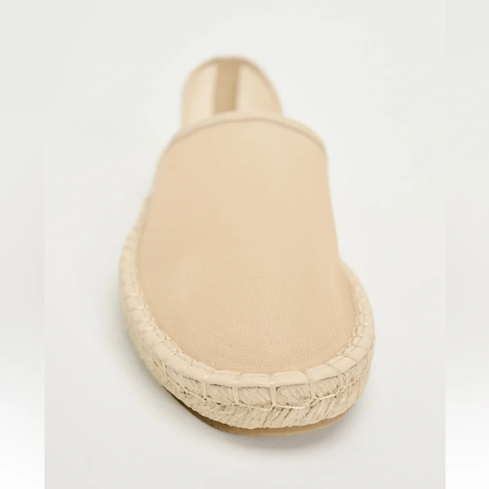 New ZARA Mesh Espadrilles With Jute Sole